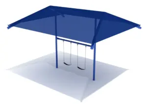8' Elite Single Post Swing with Shade 1, 2, 3, or 4 Bay